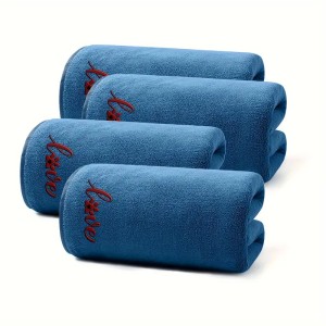 4pcs Ultra-Absorbent Microfiber Pet Bath Towels